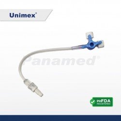 Unimex 3-way Stopcock w/ 10cm tubing Lipid-Resistant (sold per box of 50s)
